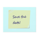 "phoney" sticky note save the date postcards