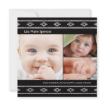 Photo Baby Black Bandhini Birth Announcement invitations