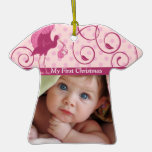 Photo Baby Girl Tiny Tee Ornament 1st Christmas
