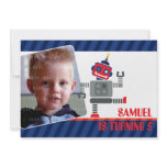 PHOTO BIRTHDAY PARTY INVITES :: robot dancing 3L invitations