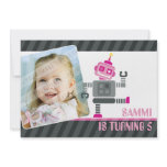 PHOTO BIRTHDAY PARTY INVITES :: robot dancing 5L
