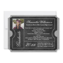 Photo Black Graduation Ticket Invitations