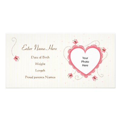 Photo card: Baby girl lace heart phot frame by mheababy