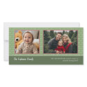 Photo Card: Green/Red w/2 photos - horizontal photo cards