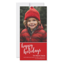 Photo Card: Happy Holidays with 1 large photo