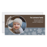 Photo Card: Snowflakes with Circle Photo photo cards