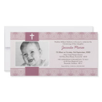 PHOTO CHRISTENING INVITATIONS :: pretty 9L Personalized Photo Card