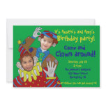 Photo Faces Clowns Birthday invitations