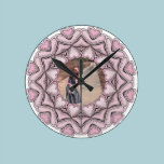 photo frame with pink hearts wall clocks