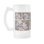 Photo Frosty Glass Mugs - personalised Collage Mug