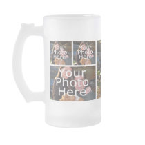 Photo Frosty Glass Mugs - personalised Collage Mug