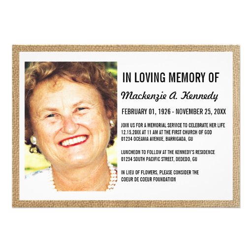 Memorial Service Invitations