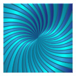 Photo print blue spiral vortex