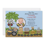 Photo Safari Jungle Train Birthday Invitation