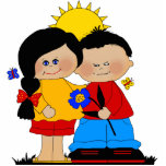 Photo Sculpture Boy Girl Best Friends