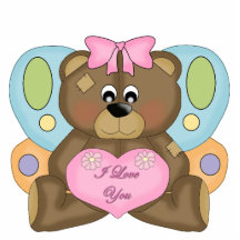 Photo Sculpture Kid's Girls Bear I Love You