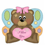 Photo Sculpture Kid's Girls Bear I Love You photo sculptures
