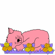 Photo Sculpture Kid's Sleeping Kitten Pink Mauve