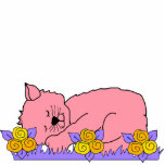 Photo Sculpture Kid's Sleeping Kitten Pink Mauve photo sculptures