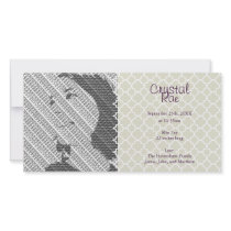 Photo Silver Baby Birth Announcement Photo Cards