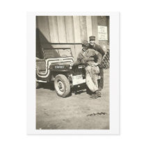 PHOTOBOMB! Vintage 1940's Photo Postcard