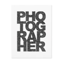 Photographer - Black Text Postcards