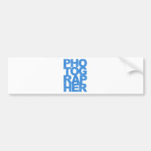 Photographer - Blue Text Bumper Stickers