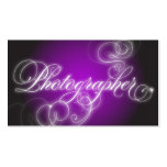 Photographer Business Card Elegant Flourish Glow