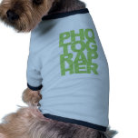 Photographer - Green Text Doggie Tee Shirt