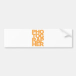 Photographer - Orange Text Bumper Sticker