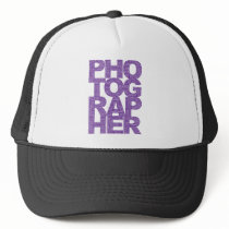 Photographer - Purple Text Mesh Hat