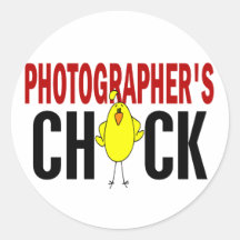PHOTOGRAPHER’S CHICK ROUND STICKERS