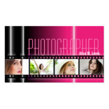 Photography 35mm Film Photo Business Card Pink