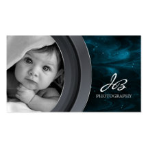Photography Business Card Black Blue Star Sky