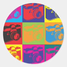 Photography Pop Art Round Sticker