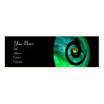 PHOTON SWIRL GEM MONOGRAM black  green yellow Business Card Templates