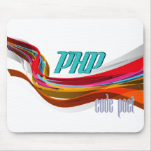 PHP- Red Orange Grey Smooth wave Mouse Mats