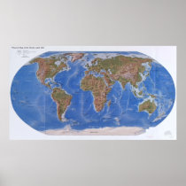 Physical map of the world, April 2007 Poster