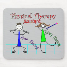Physical Therapy Assistant Stick People Design Mouse Mats