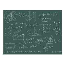 Physics diagrams and formulas post card
