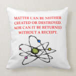 physics joke throw pillow