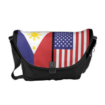 PI and US Flags Messenger Bag