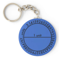 Pi Circle Blue Keychain