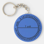 Pi Circle Blue Keychain
