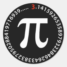 Pi Number Design Round Sticker