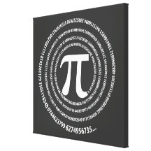 Pi Number Spiral Design Canvas Prints
