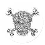 Pi Pirate Round Stickers