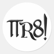 PI R8 - PIRATE SPELLED THE GEEK WAY ROUND STICKER