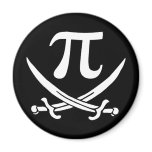 pi-rate pi symbol jolly roger refrigerator magnets