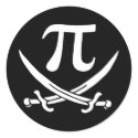 pi-rate pi symbol jolly roger stickers